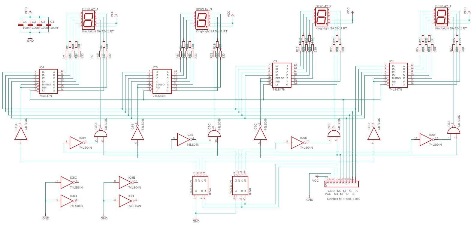 Multiplexing 7-Segmentanzeige